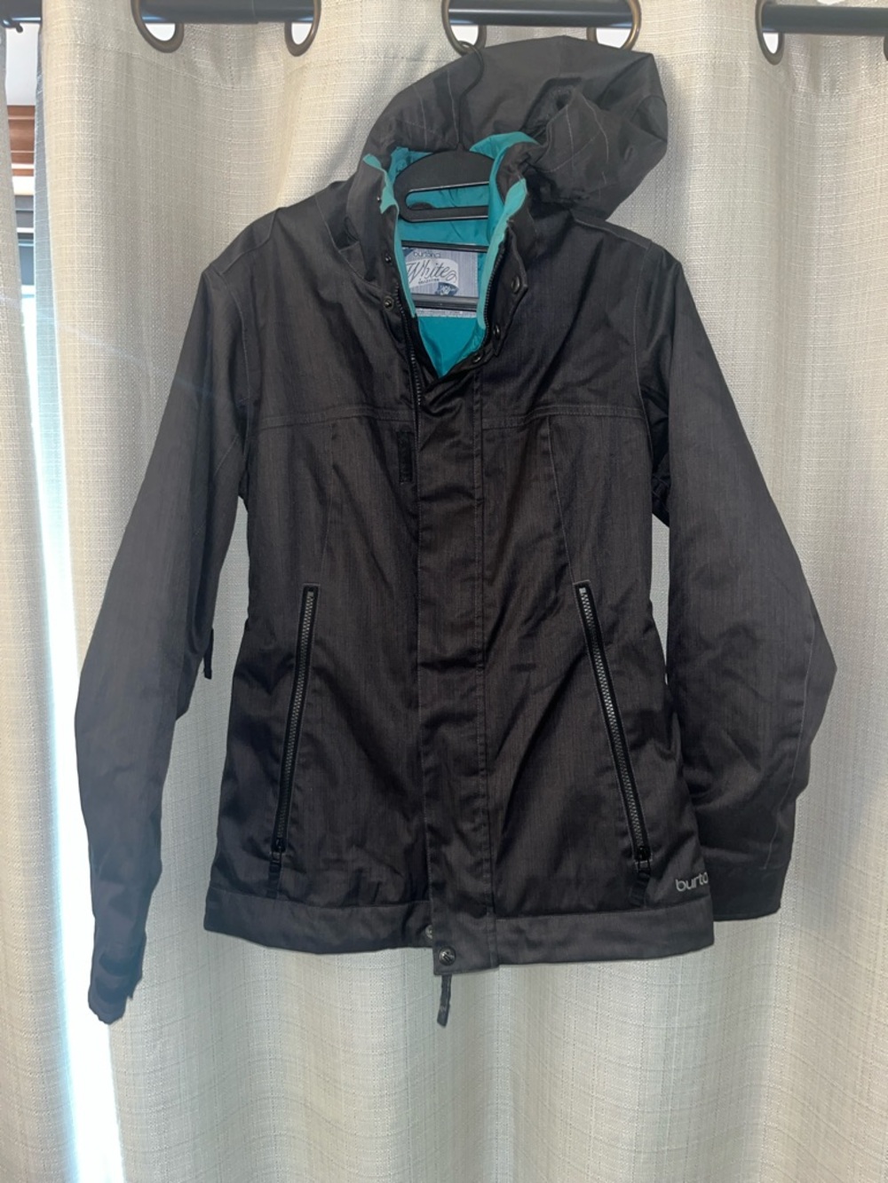 Burton The White Collection Dark Grey Ski Jacket with Teal Interior